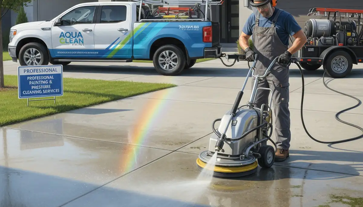 Concrete pressure cleaning service in Tampa, FL for driveways, patios, and walkways