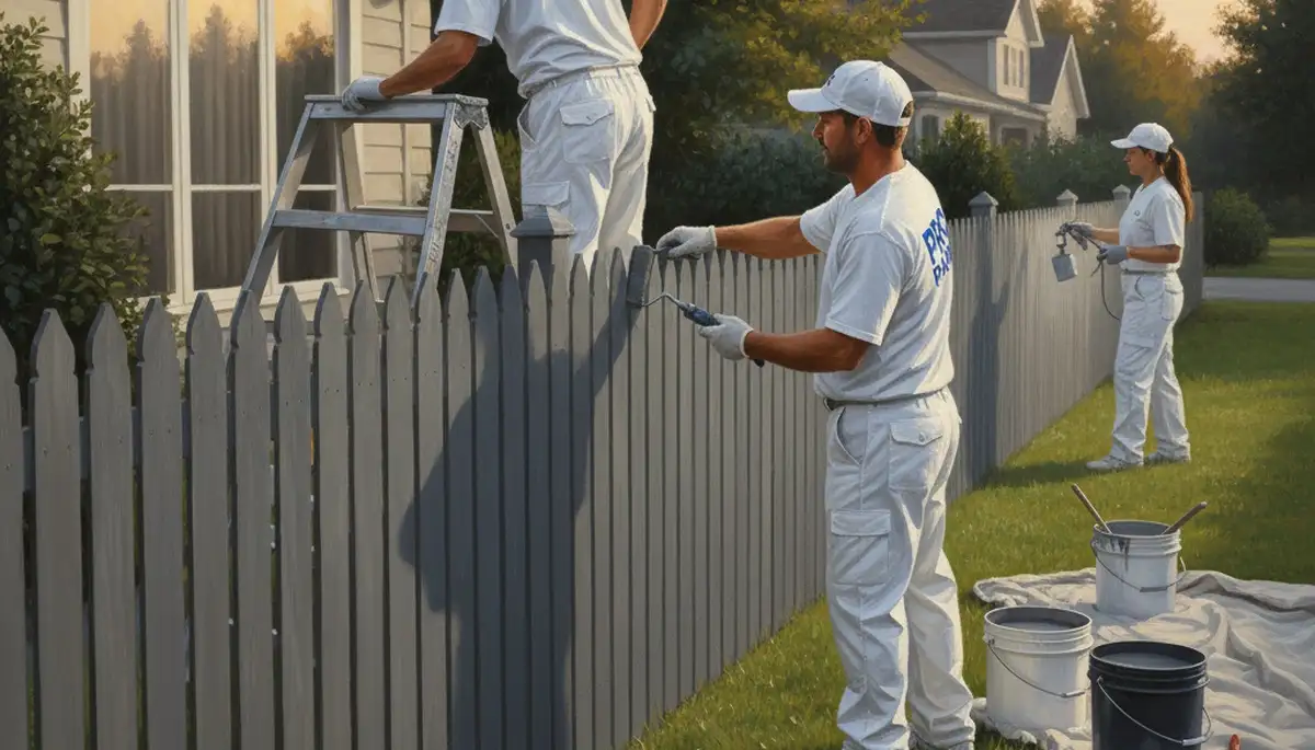 Fence painting in Tampa, FL by Tampa Paint Pros for durable Florida weather protection