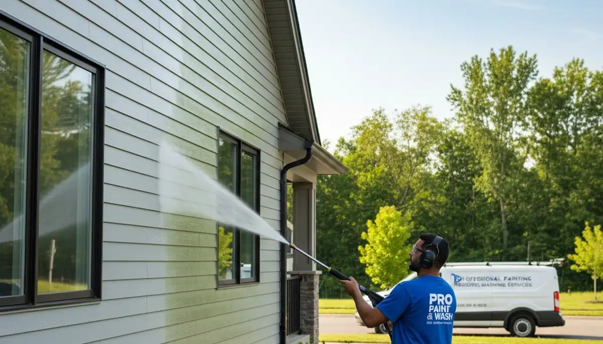 Vinyl siding pressure cleaning in Tampa, FL by Tampa Paint Pros for algae and mildew removal