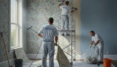 Wallpaper removal service in Tampa, FL, by Tampa Paint Pros preparing walls for repainting