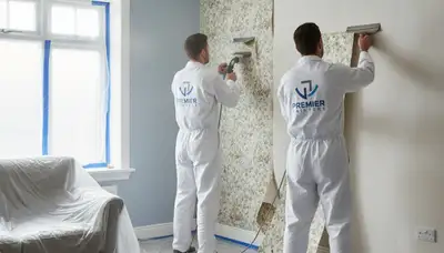 Wallpaper removal in Tampa, FL by Tampa Paint Pros for smooth wall prep before painting