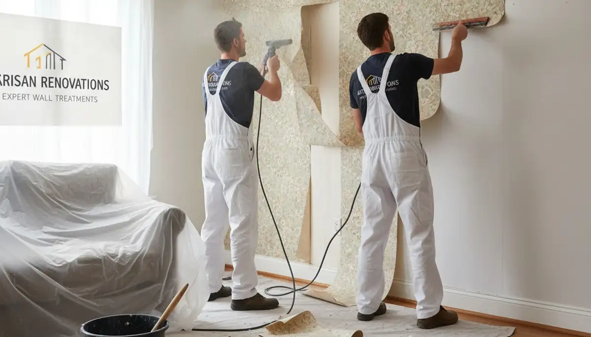 Wallpaper removal in Tampa, FL by Tampa Paint Pros for smooth wall prep before painting